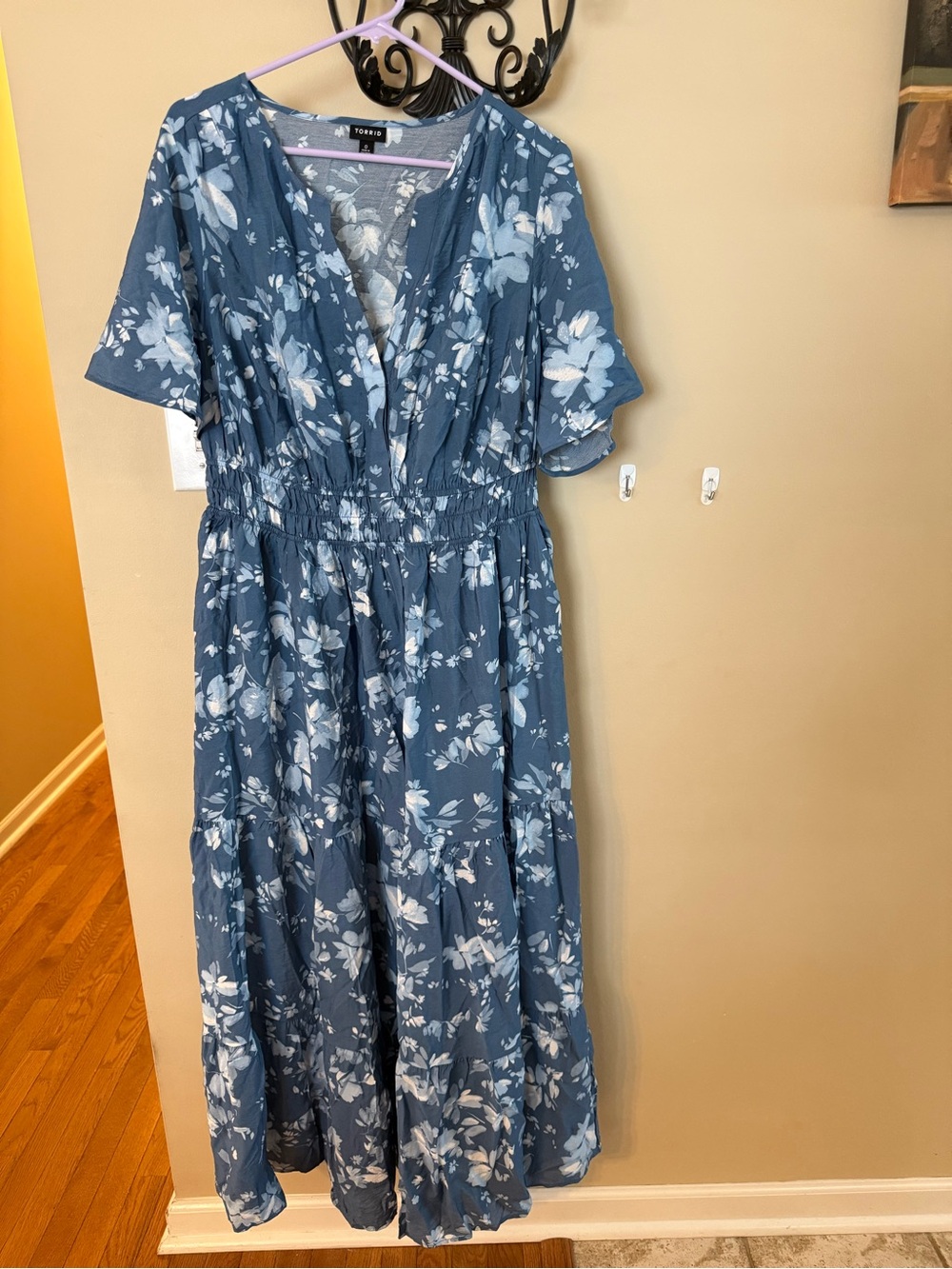 torrid Blue Floral V-Neck Maxi Dress